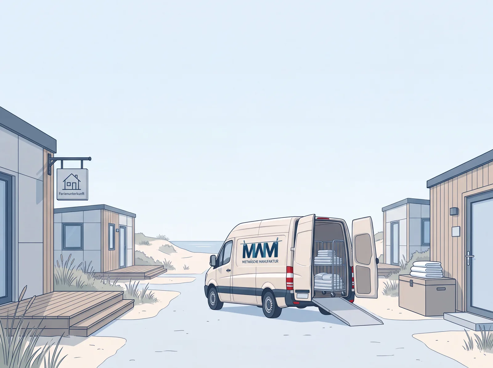 Illustration: MWM versorgt Ferienunterkünfte mit frischer Wäsche in Hotelqualität